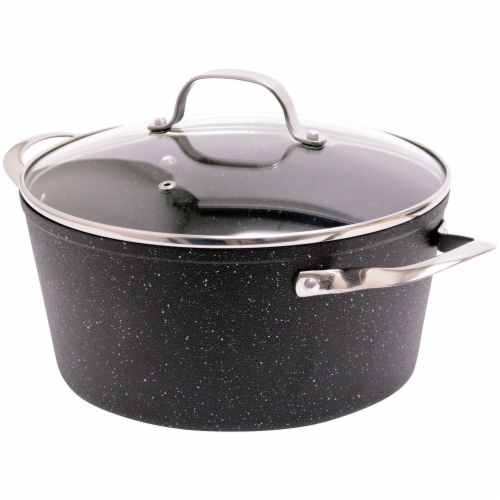 Starfrit Usa Inc Casserole 6 qt. With Glass Lid Stainless Steel & Handle Perspective: top
