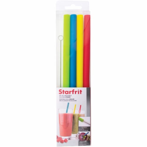 Starfrit Reusable Silicone Straws - Pack of 4 Perspective: top