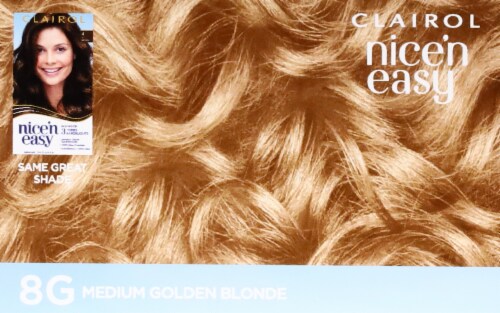 Clairol Nice'n Easy Permanent Hair Color 8G Medium Golden Blonde Perspective: top