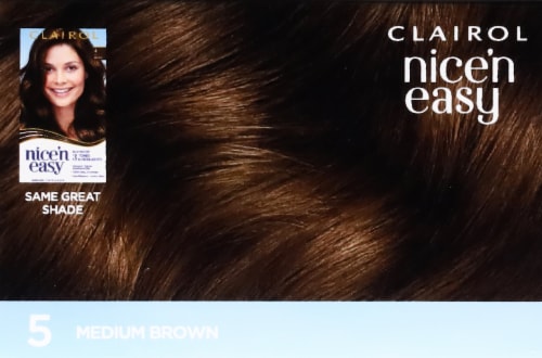 Clairol Nice'n Easy Permanent Hair Color 5 Medium Brown Perspective: top