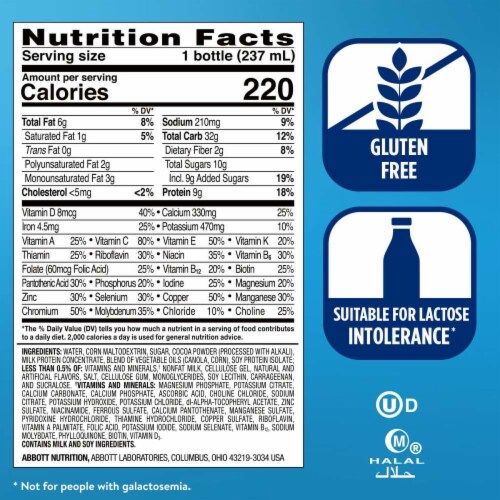 Ensure Original Dark Chocolate Ready-to-Drink Nutrition Shakes Perspective: top