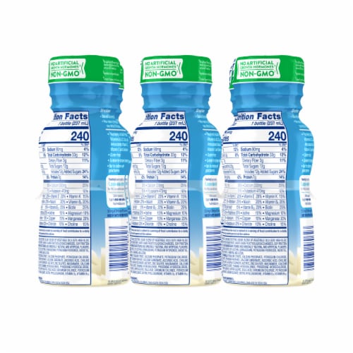 PediSure® Grow & Gain® Fiber Vanilla Shake Bottles Perspective: top