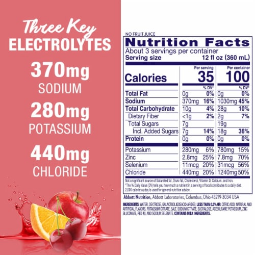 Pedialyte AdvancedCare® Cherry Punch Ready-to-Drink Electrolyte Solution Drink Perspective: top