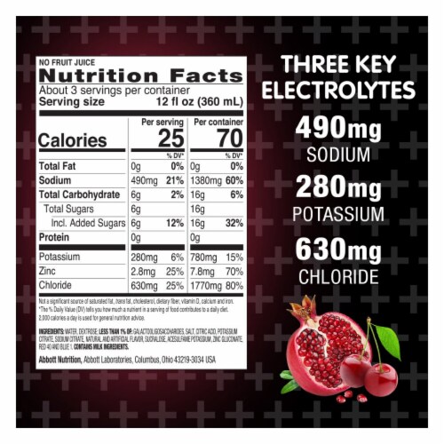 Pedialyte® Advanced Care® Plus Chilled Cherry Pomegranate Electrolyte Solution Drink Perspective: top