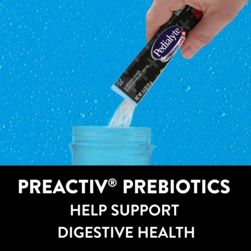 Pedialyte AdvancedCare® Plus Berry Frost Electrolyte Powder Packets Perspective: top