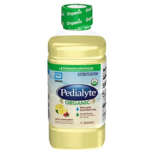 Pedialyte Organic Crisp Lemon Berry Ready-to-Drink Electrolyte Solution Perspective: top