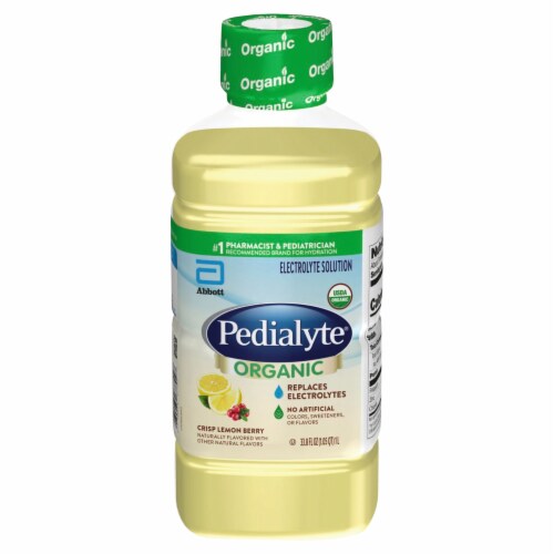 Pedialyte Organic Crisp Lemon Berry Ready-to-Drink Electrolyte Solution Perspective: top