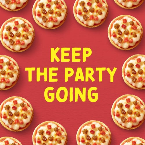 Bagel Bites Cheese Sausage & Pepperoni Mini Pizza Bagel Frozen Snacks Perspective: top