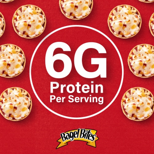 Bagel Bites Three Cheese Mini Pizza Bagel Frozen Snacks Perspective: top