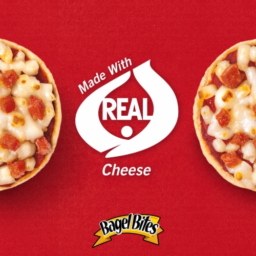 Bagel Bites Cheese & Pepperoni Mini Pizza Bagel Frozen Snacks, Box Perspective: top
