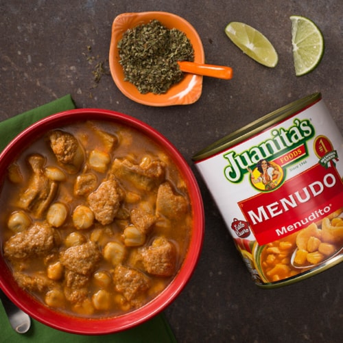 Juanita’s Foods Ready to Serve Original Menudo Soup, 25 oz Can Perspective: top