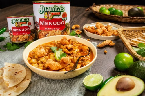 Juanita’s Foods Ready to Serve Original Menudo Soup, 94 oz Can Perspective: top