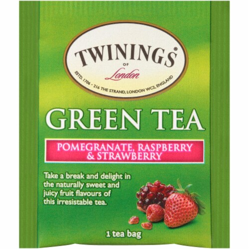Twinings Of London Pomegranate Raspberry & Strawberry Green Tea Bags Perspective: top