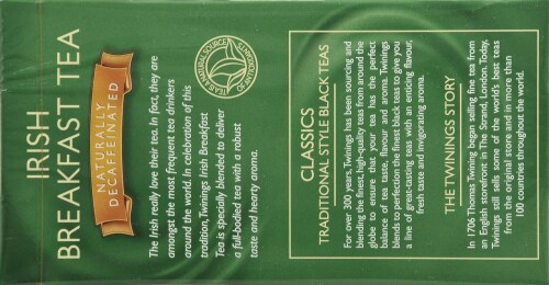 Twinings Of London® Decaffeinated Irish Breakfast Black Tea Bags Perspective: top
