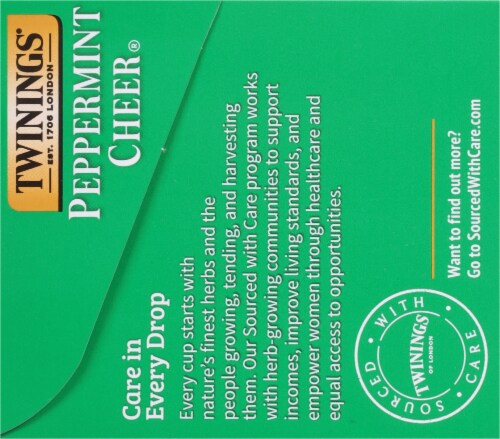 Twinings® Of London Peppermint Cheer® Caffeine Free Herbal Tea Bags Perspective: top
