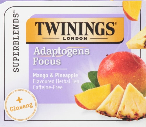 Twinings of London Focus Ginseng Mango & Pineapple Tea Bags Perspective: top
