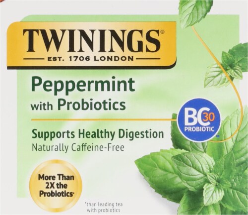 Twinings® Of London Probiotics Peppermint & Fennel Herbal Tea Bags Perspective: top