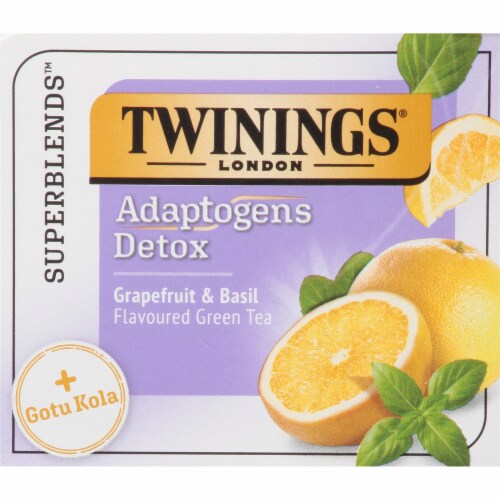 Twinings Of London Adaptogens Detox Grapefruit and Basil Green Tea Perspective: top