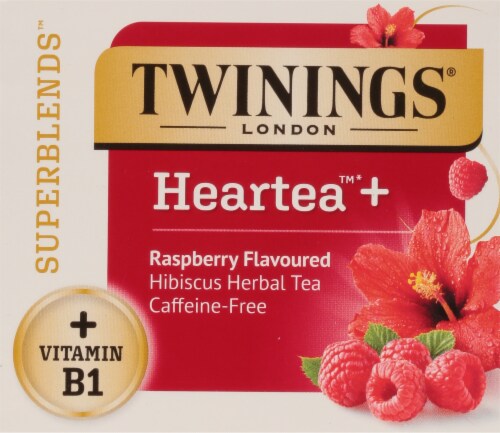 Twinings® of London Heartea+ Raspberry Flavored Hibiscus Herbal Tea Perspective: top