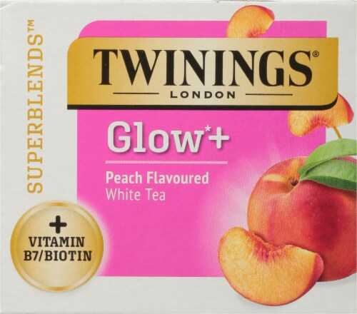 Twinings® Glow Peach Flavor White Tea Perspective: top