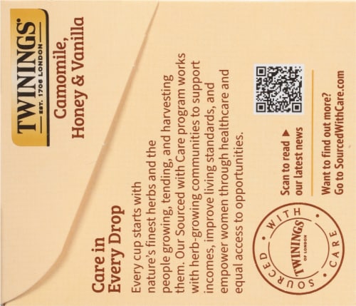 Twinings® Of London Chamomile Honey & Vanilla Tea Bags Perspective: top
