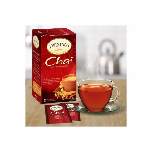 Twinings Chai Tea 25 Tea Bags - 1.76 oz (50 g) Perspective: top