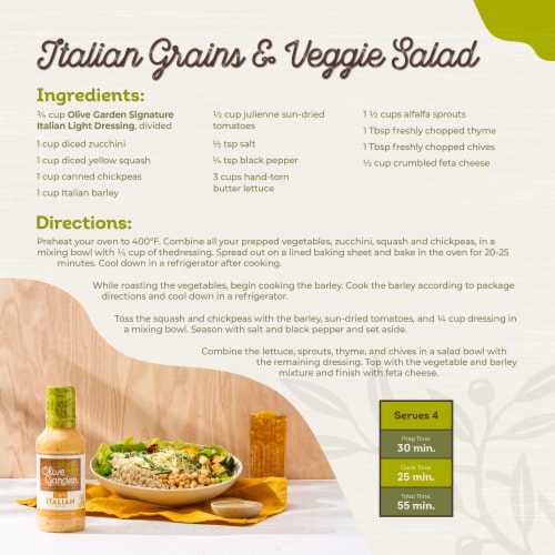 Olive Garden Light Italian Salad Dressing Perspective: top