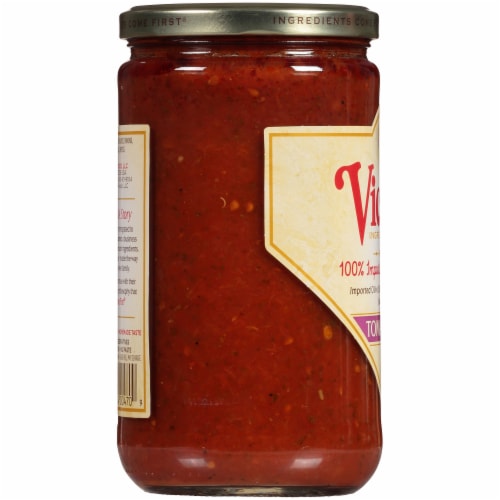 Victoria Tomato Basil Spaghetti Pasta Sauce, Kosher, Non-GMO Verified, 24 oz Perspective: top