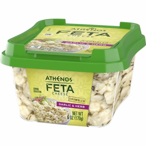 Athenos Garlic & Herb Crumbled Feta Cheese Perspective: top