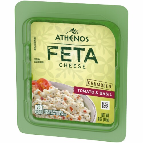 Athenos Tomato & Basil Crumbled Feta Cheese Perspective: top