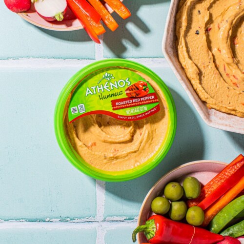 Athenos Roasted Red Pepper Hummus Perspective: top