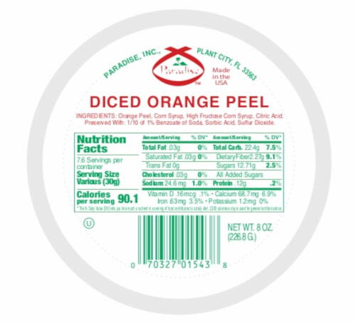 Paradise Orange Peel Holiday Fruit Perspective: top