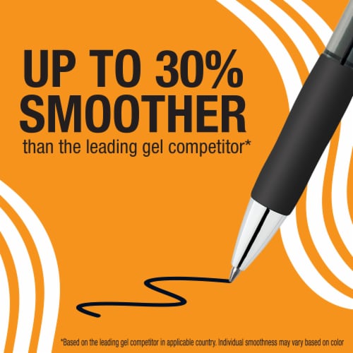 BIC Gelocity Pro Black Gel Pens, Medium Point (0.7 mm), Smooth Smear-Resistant Black Ink Perspective: top