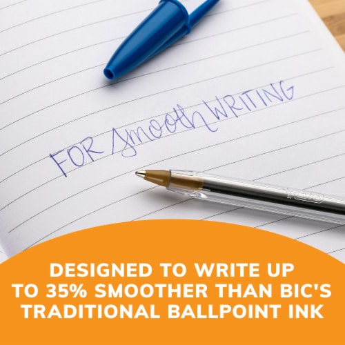 BIC® Cristal® Xtra Smooth Medium Ball Point Pens - Blue Perspective: top