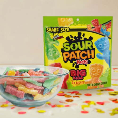 SOUR PATCH KIDS Big Kids Soft & Chewy Candy Share Size Bag Perspective: top