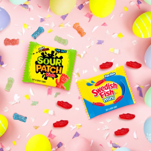 SOUR PATCH KIDS and SWEDISH FISH Mini Soft & Chewy Easter Candy Variety Pack Perspective: top