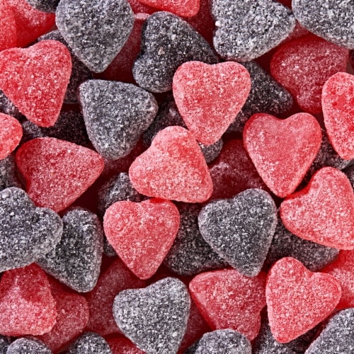 SOUR PATCH KIDS Soft & Chewy Love Me Love Me Not Valentine's Day Candy Hearts Perspective: top