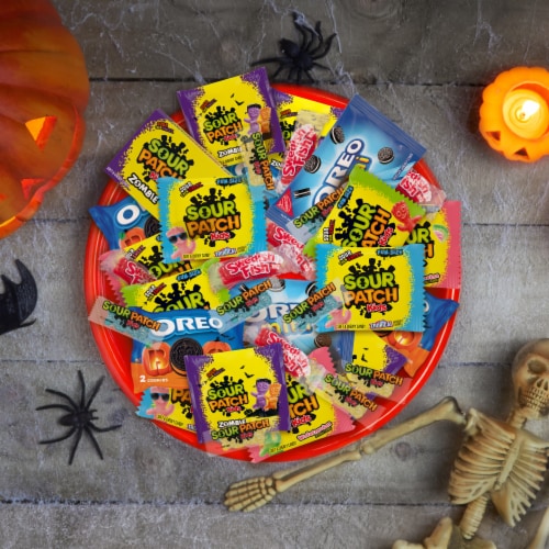 SOUR PATCH KIDS SWEDISH FISH & OREO Cookies Halloween Candy & Cookie Variety Pack Perspective: top