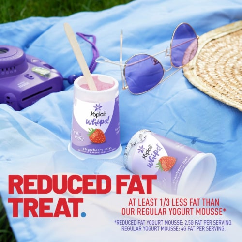 Yoplait Whips Strawberry Mist Low Fat Yogurt Mousse Cup Perspective: top