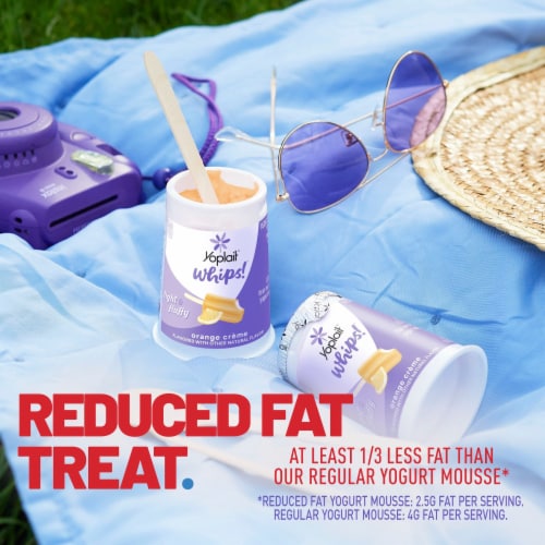 Yoplait Whips Orange Creme Reduced Fat Yogurt Mousse Cup Perspective: top