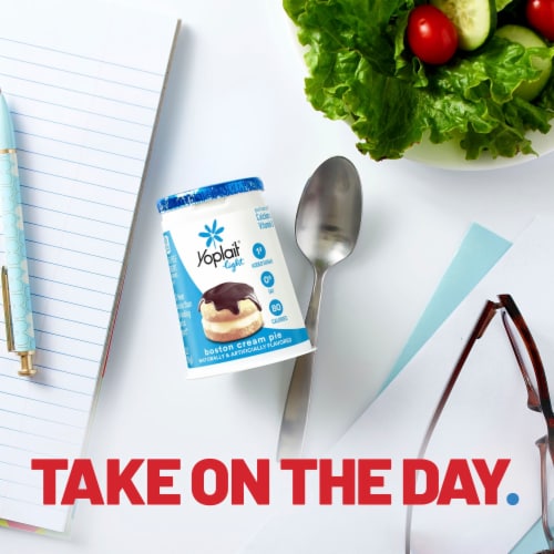 Yoplait Light Boston Cream Pie Nonfat Yogurt Cup Perspective: top