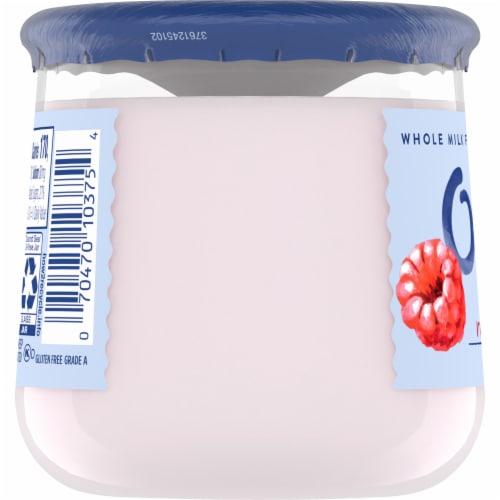 Oui by Yoplait Raspberry Whole Milk French Style Yogurt Jar Perspective: top