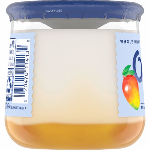 Oui by Yoplait Gluten Free French Style Mango Whole Milk Yogurt Glass Jar Perspective: top