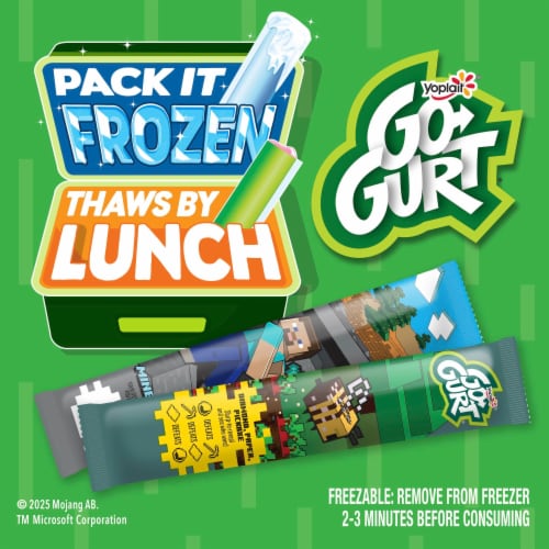 Go GURT Gluten Free Cotton Candy & Strawberry Banana Kids Yogurt Tubes Perspective: top
