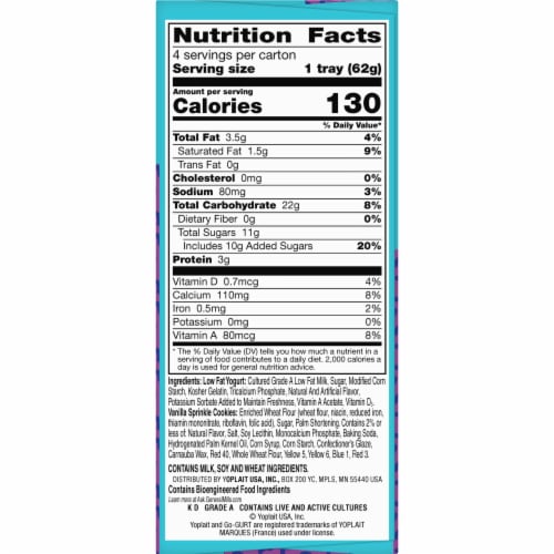 Go-Gurt Vanilla Birthday Cake Dunkaroos Yogurt Perspective: top