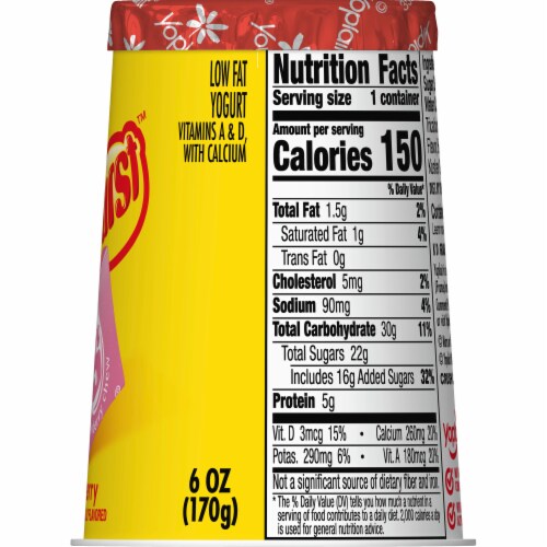 Yoplait Original Starburst Strawberry Low Fat Yogurt Cup Perspective: top