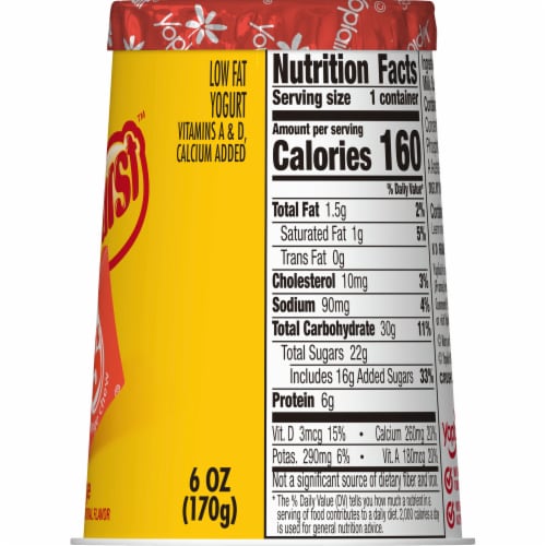 Yoplait Original Starburst Orange Flavored Low Fat Yogurt Cup Perspective: top
