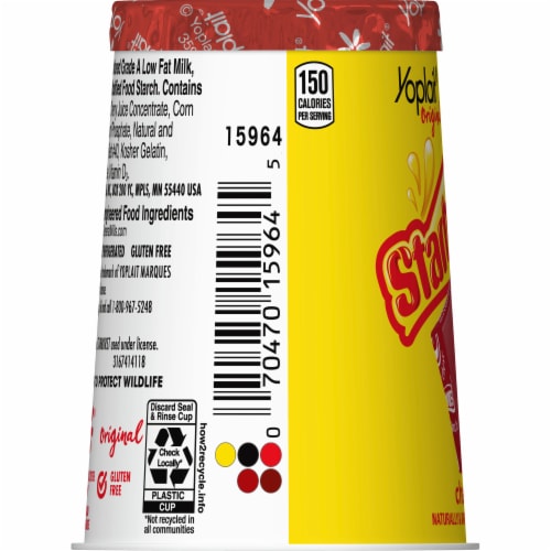 Yoplait Original Starburst Cherry Low Fat Yogurt Cup Perspective: top