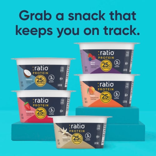 Ratio Protein Vanilla Yogurt Cultured Dairy Snack Perspective: top