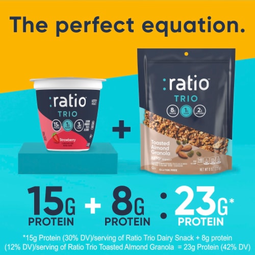 Ratio Keto Friendly Strawberry Yogurt Cultured Dairy Snack Cup Perspective: top